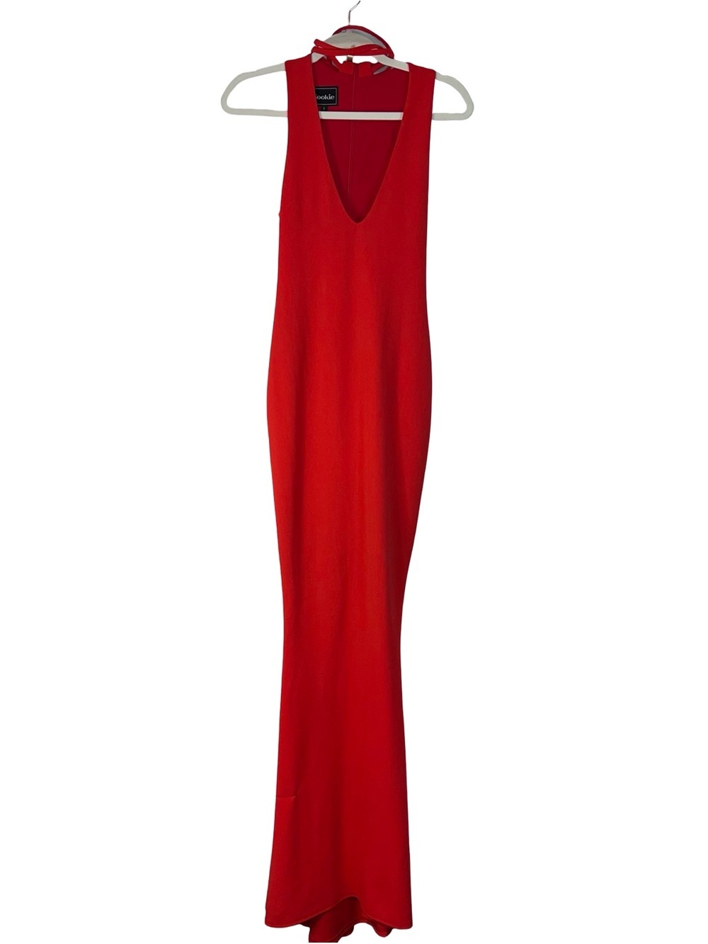 Nookie Red Mermaid Gown Choker Neck Formal Dress Size Small
